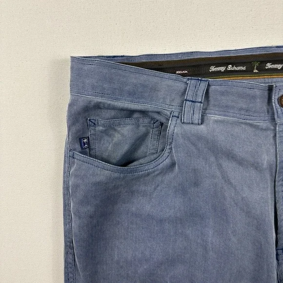 Tommy Bahama Dress Pants Mens 35x31 Blue 100%‎ Silk Straight Trousers Slacks